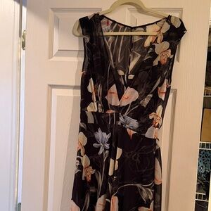 White House Black Market Black and Floral Maxi Dress